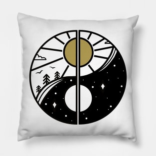 Yin Yang Night Day Pillow