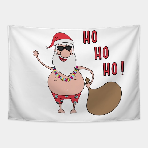 Ho, ho, ho! Santa Claus on Vacation Tapestry by My_Store