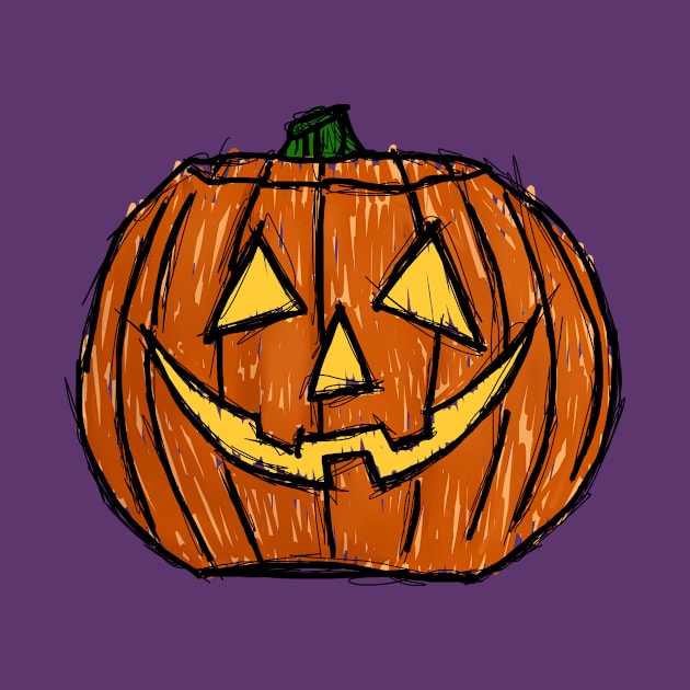 Dark and Gritty Sketched Jack O Lantern Carved Pumpkin by M.T. Stewart