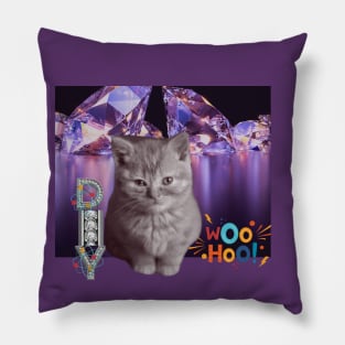 WOO HOO CAT T SHIRT Pillow