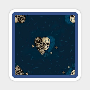 Blue Tattoo Skull Magnet