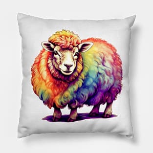 Rainbow Sheep Pillow