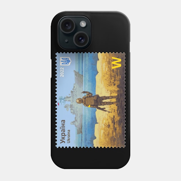 Ukraine Stamp Warship Moskva Phone Case by Vladimir Zevenckih