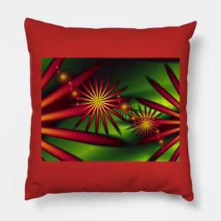 Tropical Red Flowers Pillow