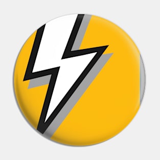 White, Black and Grey Lightning with Mustard Yellow Ochre Pin