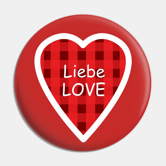 Liebe auf Karo Herz - Love on checkered heart Pin by PandLCreations