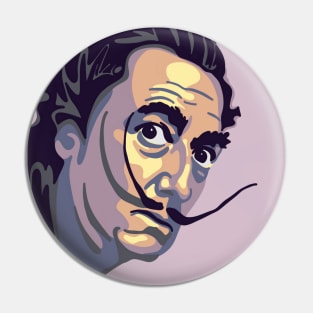 Salvador Dali Portrait Pin