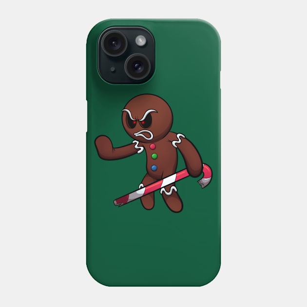 Evil Gingerbread Man Ready For Battle Phone Case by TheMaskedTooner