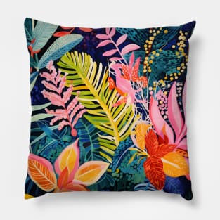 Rainbow Tropical Leaves Pattern Pillow