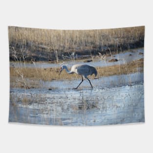 Sandhill Crane in Frozen Malheur NWR Tapestry