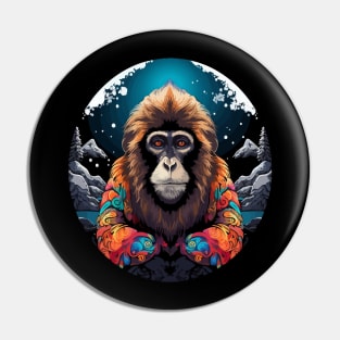 Snow Monkey Earth Day Pin