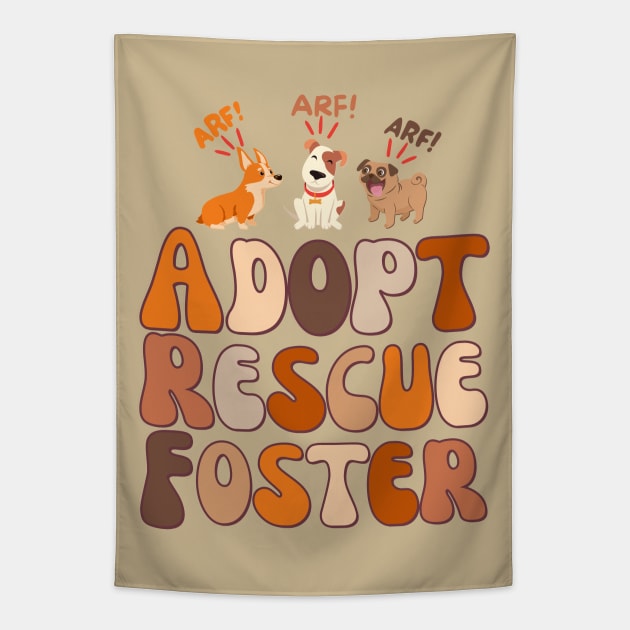 ARF! Adopt Rescue Foster Tapestry by Weenie Riot