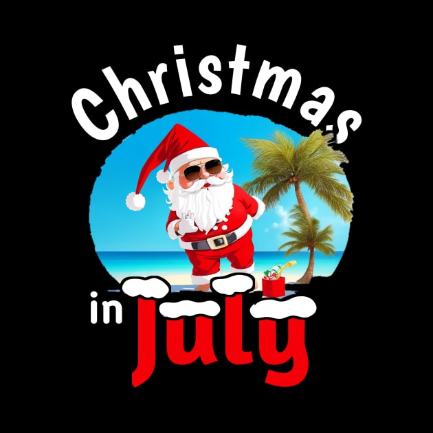 cute summer Christmas In July Santa tee by mourad300