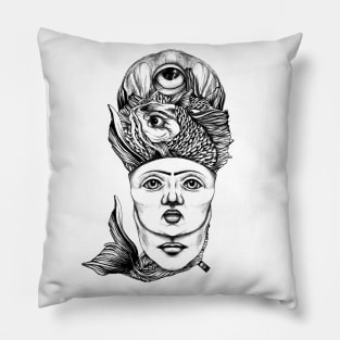 the girl who dreamed of fish Pillow