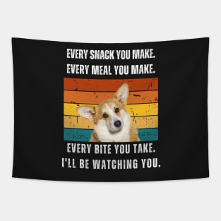 Every snack you make. Corgi retro design Tapestry