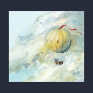 Balloon in the clouds - watercolor painting T-Shirt