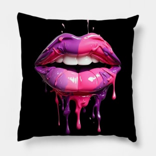 Lips Drippy Kiss Pillow