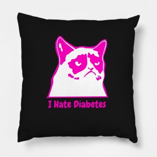 I Hate Diabetes Pink Pillow