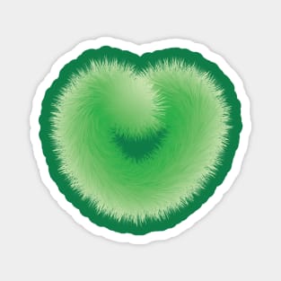 Green Love With Fur Magnet