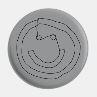 Minimal Round Face Black Line Pin