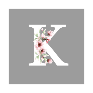 Letter K Monogram With Cherry Blossoms T-Shirt