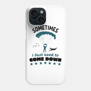 Funny Parachutist Come Down Skydive Phone Case