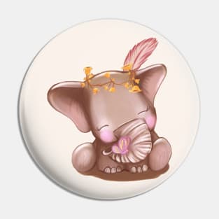 Elephant and Butterfly Pin