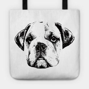 Bulldog Face Design - A Bulldog Christmas Gift Tote