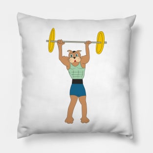 funny strong man cat Pillow