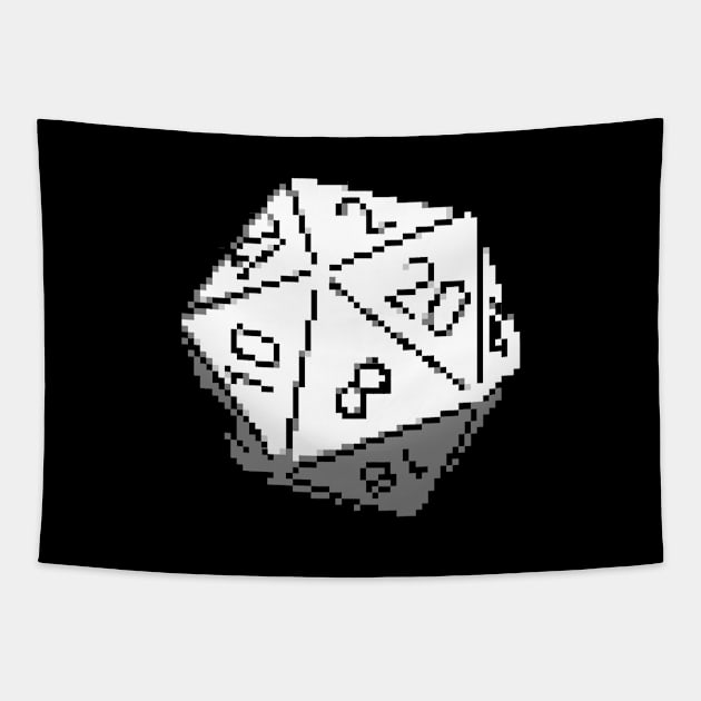 D20 Roleplaying Icosahedron Pixel-Art Style Tapestry by RetroGeek