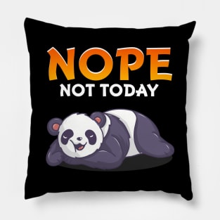 Funny Nope Not Today Cute Napping Panda Pun Pillow