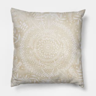 Medallion Pattern in Pale Tan Pillow