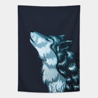 Howling Wolf Head Tapestry