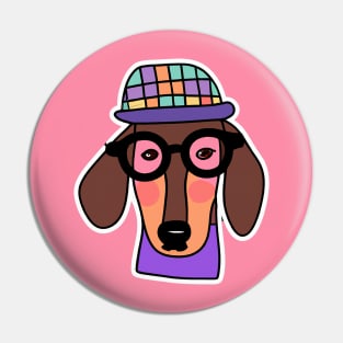 Pastel Dachshund Dog Lover Teckel Retro Pin