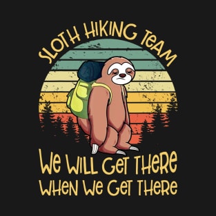 Sloth Hiking Team TShirt Vintage Sloth T Shirt Gift T-Shirt