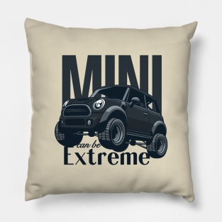 Car mini retro offroad extreme black Pillow