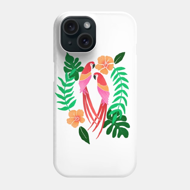 red and green parrots Phone Case by Home Cyn Home 