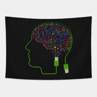 Electronic Circuit, AI Human Brain Tapestry