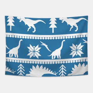 Dinosaur Fair Isle Pattern (Blue) Tapestry