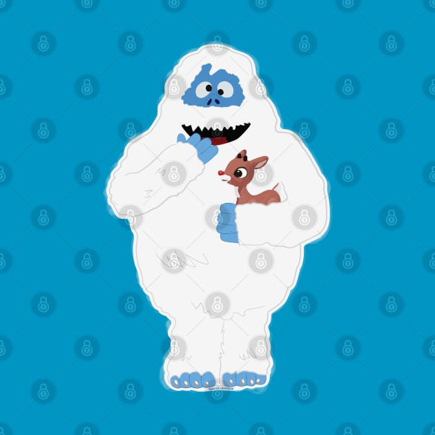 Classic Christmas Abominable Snowman with Rudolph © GraphicLoveShop by GraphicLoveShop