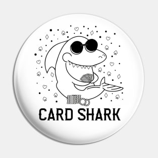 Funny Card Shark Poker Player Gift Pin