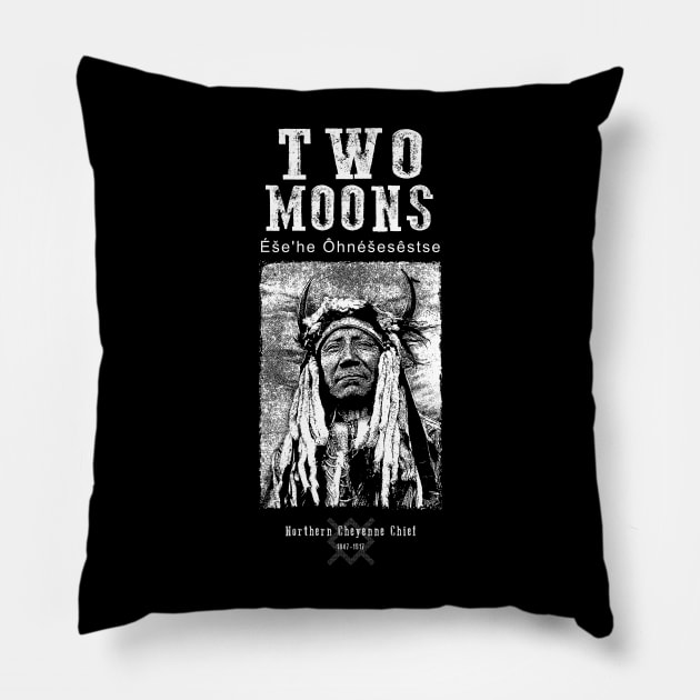 Two Moons, Indian, Cheyenne Chief Pillow by StabbedHeart