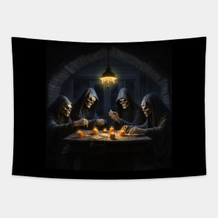 A group of grim reapers playing poker Tapestry