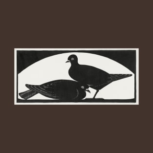 Two Pigeons Samuel Jessurun de Mesquita Block Print T-Shirt