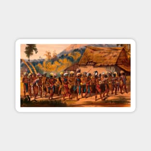 warriors in the tribe dancing Magnet