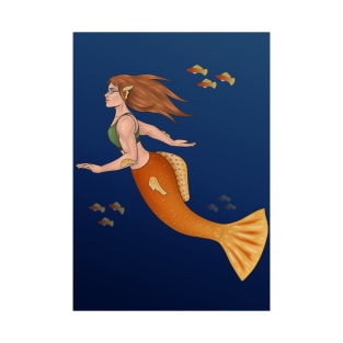 Orange Sailfin Molly Mermaid T-Shirt