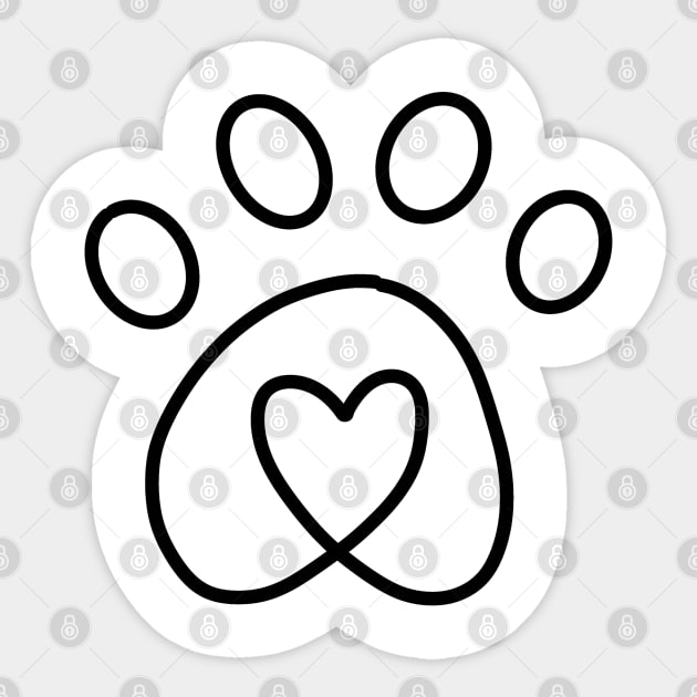 Dog Paw Heart - Dog Paws - Sticker | TeePublic