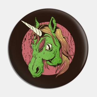 Zombiecorn Retro Creepy Halloween Zombie Unicorn Pin