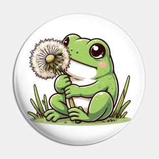 Dandelion Frog Pin