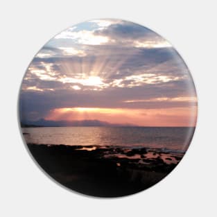 Beautiful purple pink orange sunset over ocean photo Pin